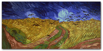 replica schilderij Korenveld met kraaien van Vincent van Gogh