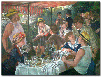 replica schilderij le dejeuner des canotiers van Renoir